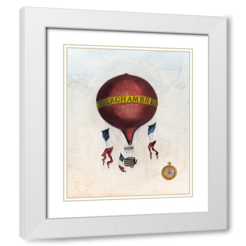 Vintage Hot Air Balloons III White Modern Wood Framed Art Print with Double Matting by McCavitt, Naomi