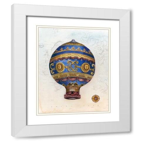 Vintage Hot Air Balloons V White Modern Wood Framed Art Print with Double Matting by McCavitt, Naomi