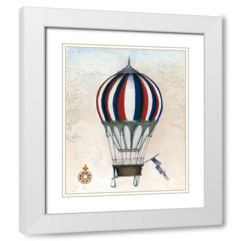 Vintage Hot Air Balloons VI White Modern Wood Framed Art Print with Double Matting by McCavitt, Naomi