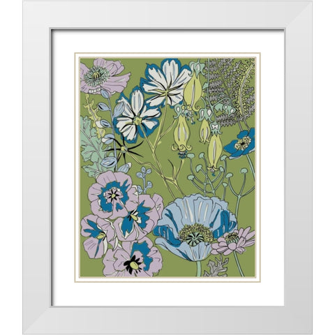 Graphic Garden I White Modern Wood Framed Art Print with Double Matting by Zarris, Chariklia