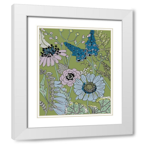 Graphic Garden II White Modern Wood Framed Art Print with Double Matting by Zarris, Chariklia