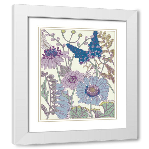 Graphic Garden IV White Modern Wood Framed Art Print with Double Matting by Zarris, Chariklia