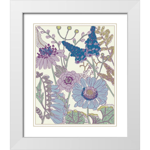 Graphic Garden IV White Modern Wood Framed Art Print with Double Matting by Zarris, Chariklia