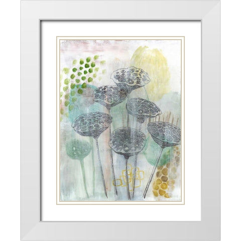 Seed Pod Composition I White Modern Wood Framed Art Print with Double Matting by McCavitt, Naomi