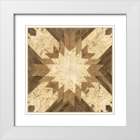 Lancaster Tile I White Modern Wood Framed Art Print with Double Matting by Stramel, Renee W.