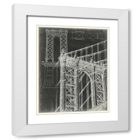 Iconic Blueprint I White Modern Wood Framed Art Print with Double Matting by Harper, Ethan
