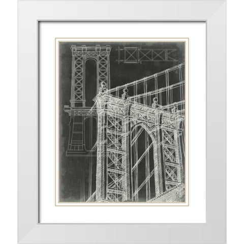 Iconic Blueprint I White Modern Wood Framed Art Print with Double Matting by Harper, Ethan