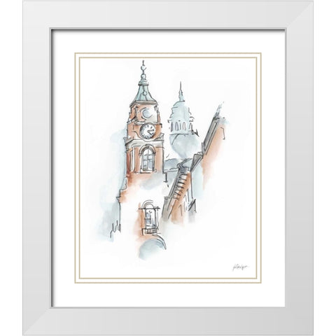 European Watercolor Sketches I White Modern Wood Framed Art Print with Double Matting by Harper, Ethan