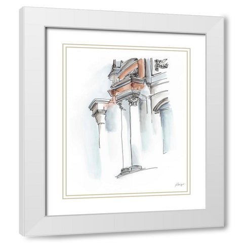 European Watercolor Sketches IV White Modern Wood Framed Art Print with Double Matting by Harper, Ethan
