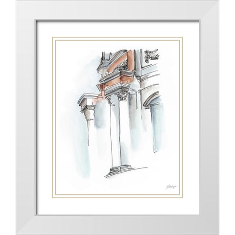 European Watercolor Sketches IV White Modern Wood Framed Art Print with Double Matting by Harper, Ethan