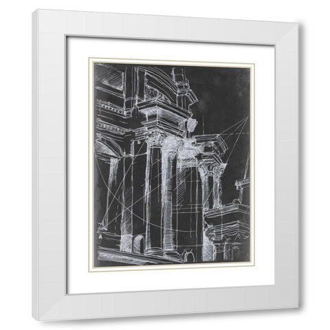 Architectural Schematic I White Modern Wood Framed Art Print with Double Matting by Harper, Ethan