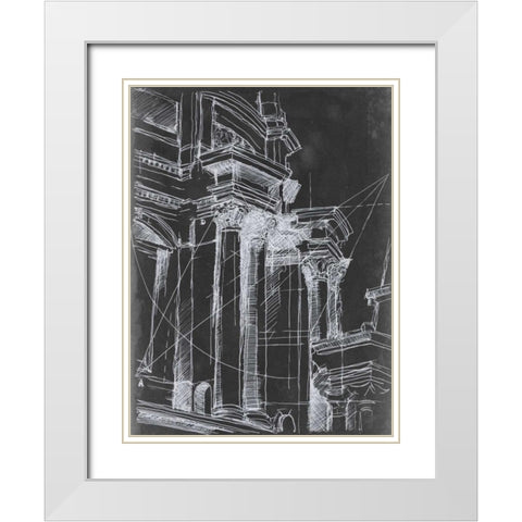 Architectural Schematic I White Modern Wood Framed Art Print with Double Matting by Harper, Ethan