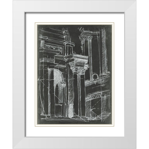 Architectural Schematic II White Modern Wood Framed Art Print with Double Matting by Harper, Ethan