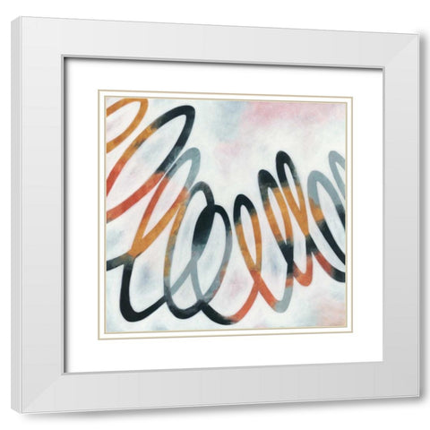 Squiggle I White Modern Wood Framed Art Print with Double Matting by Meagher, Megan