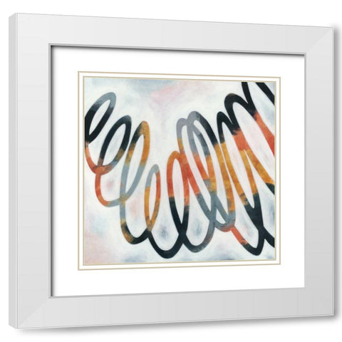 Squiggle II White Modern Wood Framed Art Print with Double Matting by Meagher, Megan