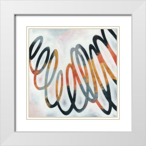 Squiggle II White Modern Wood Framed Art Print with Double Matting by Meagher, Megan
