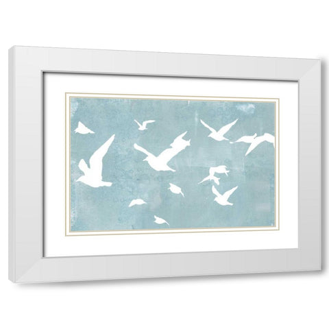 Silhouettes in Flight I White Modern Wood Framed Art Print with Double Matting by Goldberger, Jennifer