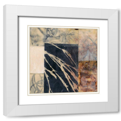 Indigo Layers II White Modern Wood Framed Art Print with Double Matting by Goldberger, Jennifer