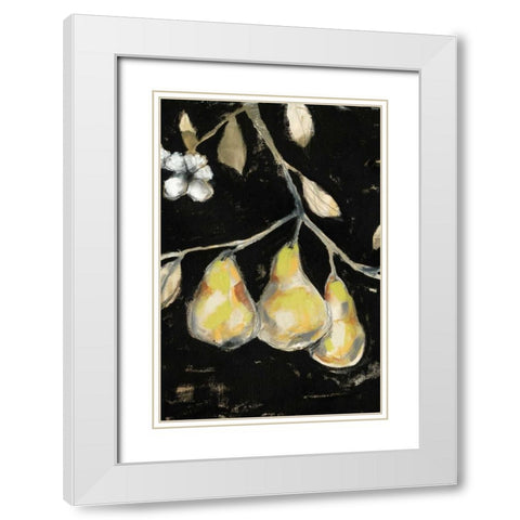 Fresh Pears I White Modern Wood Framed Art Print with Double Matting by Goldberger, Jennifer