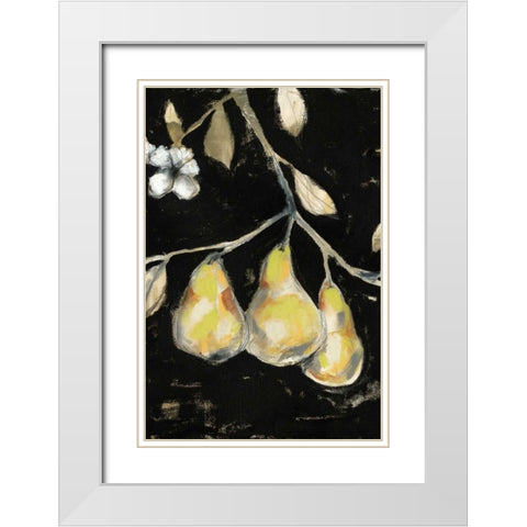 Fresh Pears I White Modern Wood Framed Art Print with Double Matting by Goldberger, Jennifer