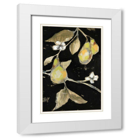 Fresh Pears II White Modern Wood Framed Art Print with Double Matting by Goldberger, Jennifer