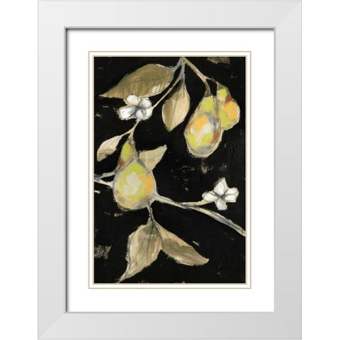 Fresh Pears II White Modern Wood Framed Art Print with Double Matting by Goldberger, Jennifer