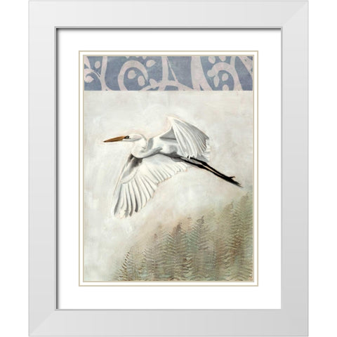 Waterbirds in Mist II White Modern Wood Framed Art Print with Double Matting by McCavitt, Naomi
