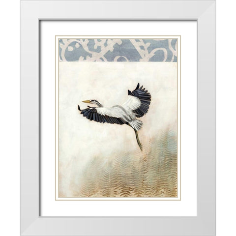 Waterbirds in Mist IV White Modern Wood Framed Art Print with Double Matting by McCavitt, Naomi