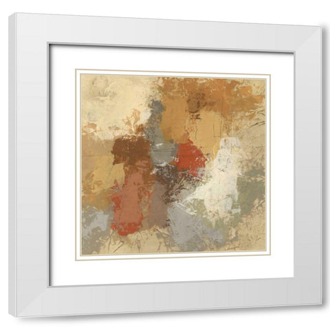 Saffron Fresco II White Modern Wood Framed Art Print with Double Matting by Vess, June Erica