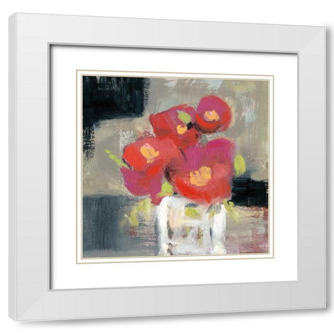 Rose Bud Vase I White Modern Wood Framed Art Print with Double Matting by Goldberger, Jennifer