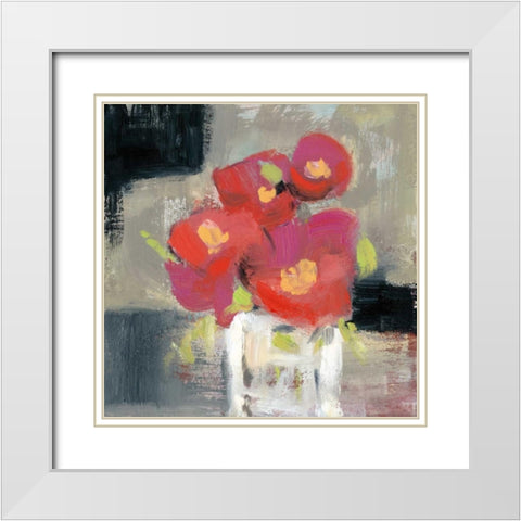 Rose Bud Vase I White Modern Wood Framed Art Print with Double Matting by Goldberger, Jennifer