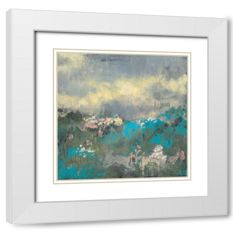 Painterly Field I White Modern Wood Framed Art Print with Double Matting by Goldberger, Jennifer