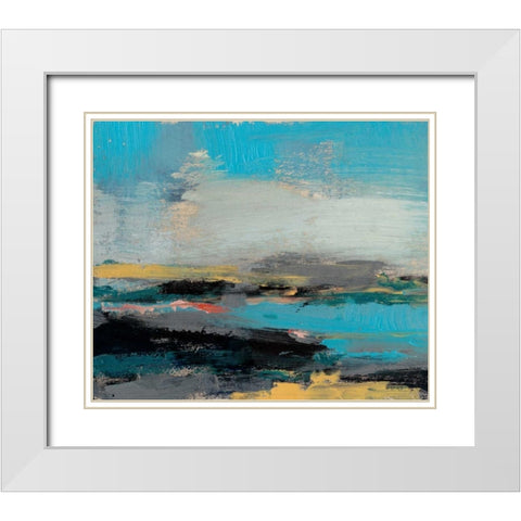 Bold Horizon II White Modern Wood Framed Art Print with Double Matting by Goldberger, Jennifer