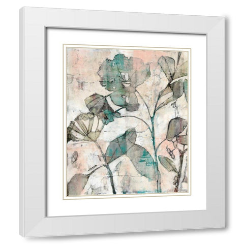 Negative Space Floral I White Modern Wood Framed Art Print with Double Matting by Goldberger, Jennifer