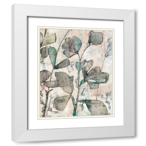 Negative Space Floral II White Modern Wood Framed Art Print with Double Matting by Goldberger, Jennifer