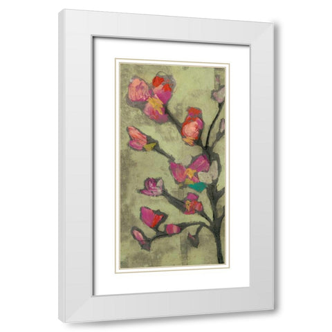 Impasto Flowers I White Modern Wood Framed Art Print with Double Matting by Goldberger, Jennifer