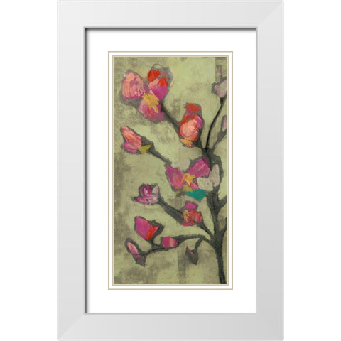 Impasto Flowers I White Modern Wood Framed Art Print with Double Matting by Goldberger, Jennifer