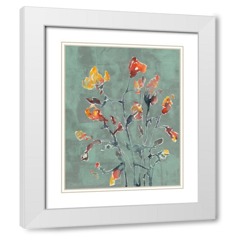 Wildflower Watercolors I White Modern Wood Framed Art Print with Double Matting by Goldberger, Jennifer