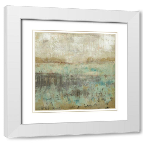 Pastels and Rust I White Modern Wood Framed Art Print with Double Matting by Goldberger, Jennifer