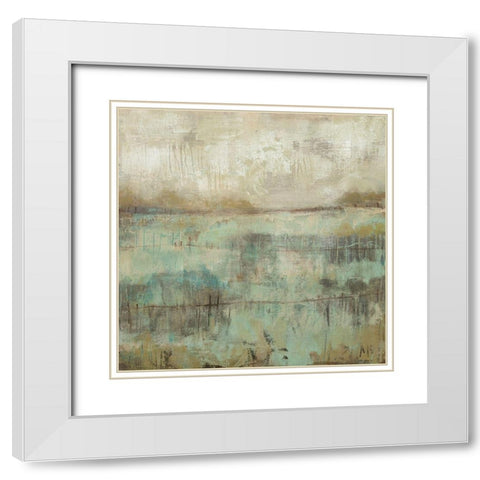 Pastels and Rust II White Modern Wood Framed Art Print with Double Matting by Goldberger, Jennifer