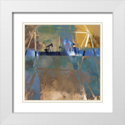 Oil Rig Abstraction I White Modern Wood Framed Art Print with Double Matting by Jasper, Sisa