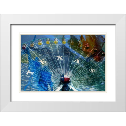 Texas Ferris Wheel White Modern Wood Framed Art Print with Double Matting by Jasper, Sisa