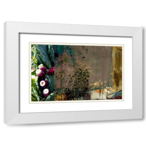 Texas Cactus Collage White Modern Wood Framed Art Print with Double Matting by Jasper, Sisa