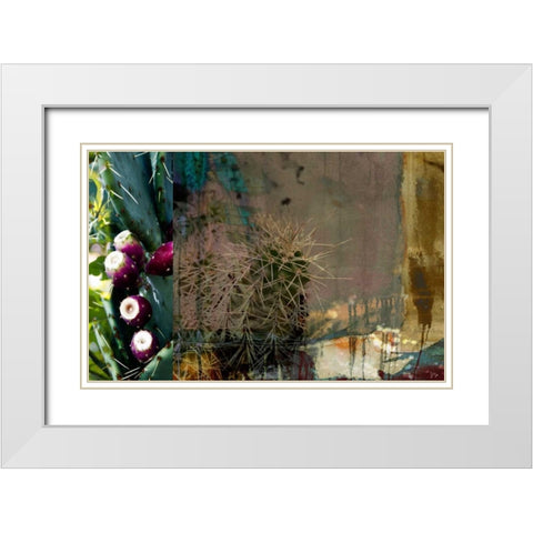 Texas Cactus Collage White Modern Wood Framed Art Print with Double Matting by Jasper, Sisa