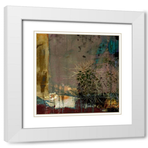 Cactus Abstract White Modern Wood Framed Art Print with Double Matting by Jasper, Sisa