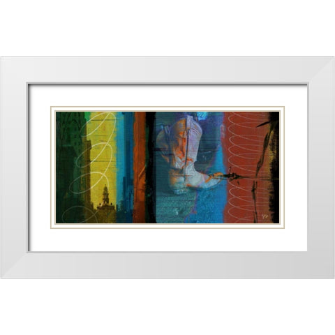 Boot Collage White Modern Wood Framed Art Print with Double Matting by Jasper, Sisa