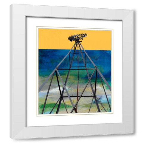 Windmill Abstract White Modern Wood Framed Art Print with Double Matting by Jasper, Sisa