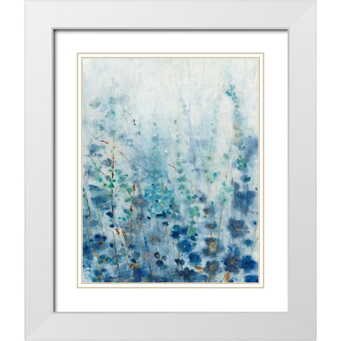 Misty Blooms I White Modern Wood Framed Art Print with Double Matting by OToole, Tim