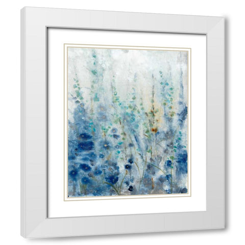 Misty Blooms II White Modern Wood Framed Art Print with Double Matting by OToole, Tim