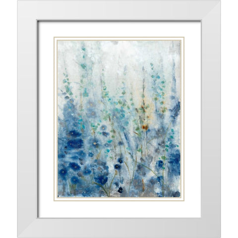 Misty Blooms II White Modern Wood Framed Art Print with Double Matting by OToole, Tim